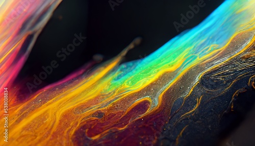 イラスト カラフル アート 流体 気体 流れ 抽象 曲線