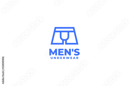 Flat man underwear logo design vector template illustration