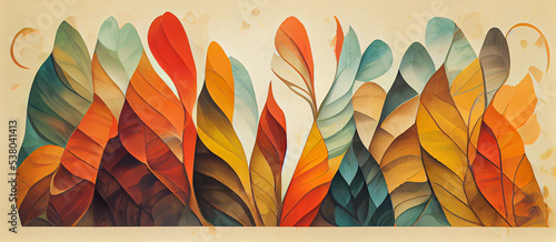 Wallpaper Mural autumn abstract background with organic lines and textures on white background. Autumn floral detail and texture. Abstract floral organic wallpaper background illustration Torontodigital.ca