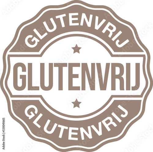 Gluten Free Stamp in Flemish Language  Glutenvrij 