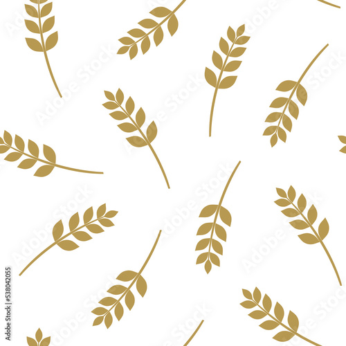 Seamless pattern with wheat grain logo design. Simple agriculture or bakery. Company logo symbol.