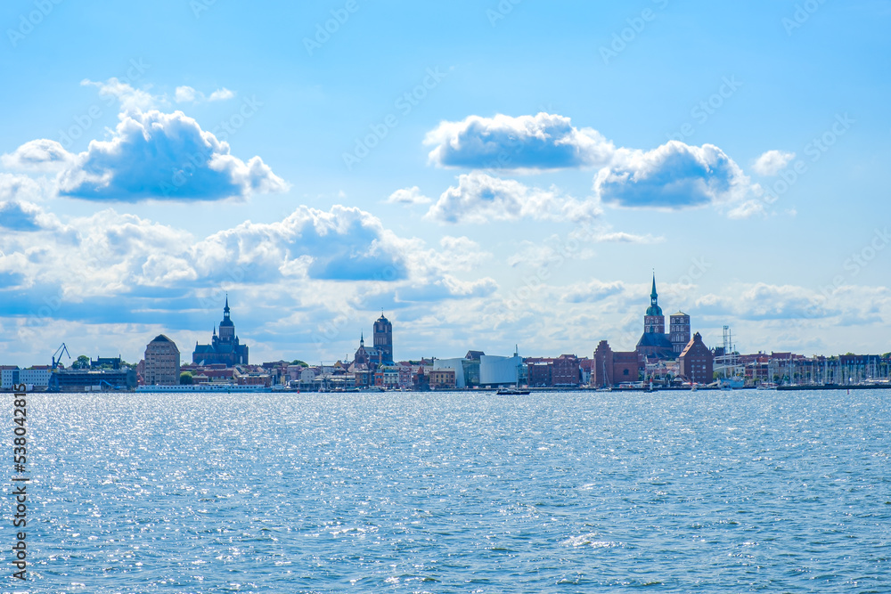 Naklejka premium Harbour Front of Stralsund, Mecklenburg-Western Pomerania, Germany