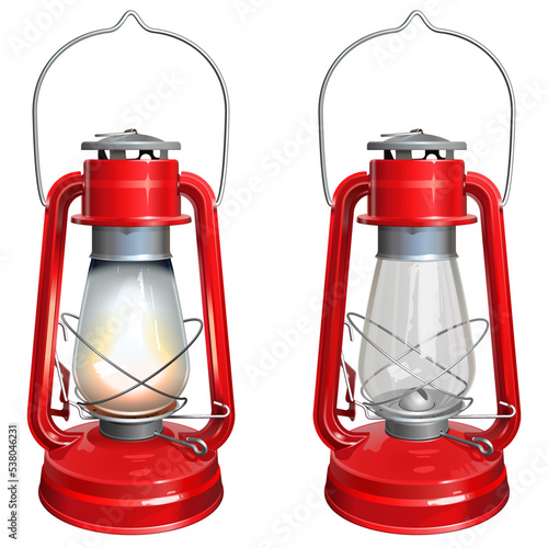 Vector Red Kerosene Lamp