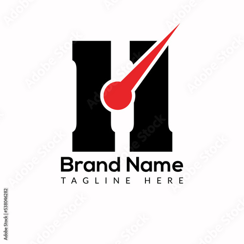 Time Template On 11 Letter. Fast And Time Logo Design Watch Concept