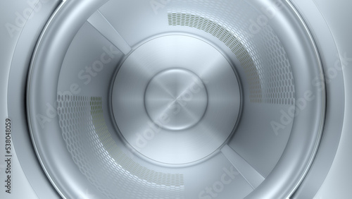 Inside the front load washing machine drum  3d rendering