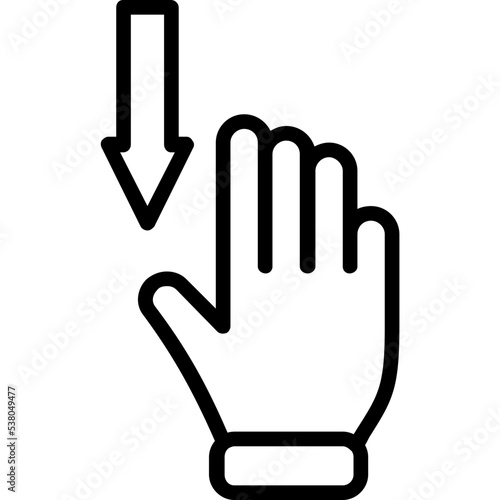 Flick Down Icon