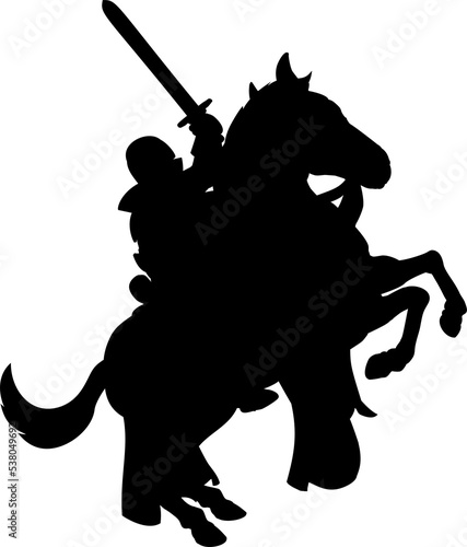 Silhouette Knight on Horse photo