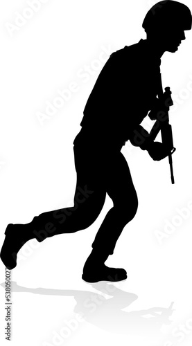 Soldier Military Detailed Silhouette