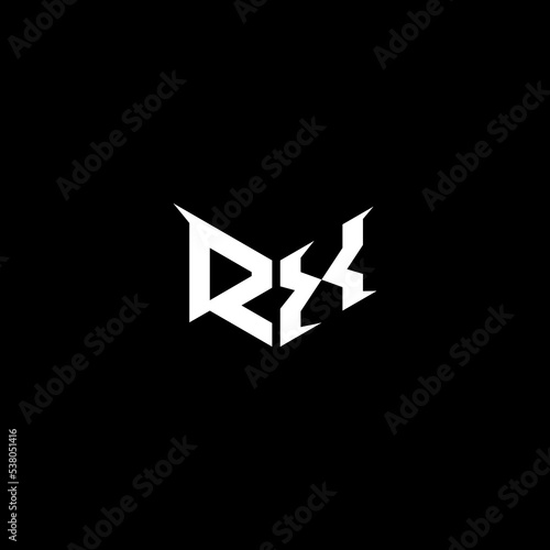RX strong shape logo esport and gaming concept design