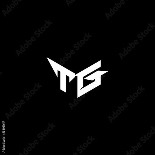 TG strong shape logo esport and gaming concept design