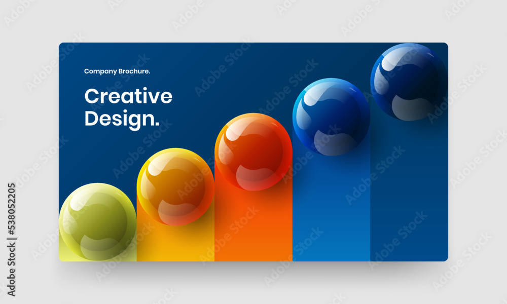 Abstract 3D balls web banner illustration. Modern corporate cover design vector concept.