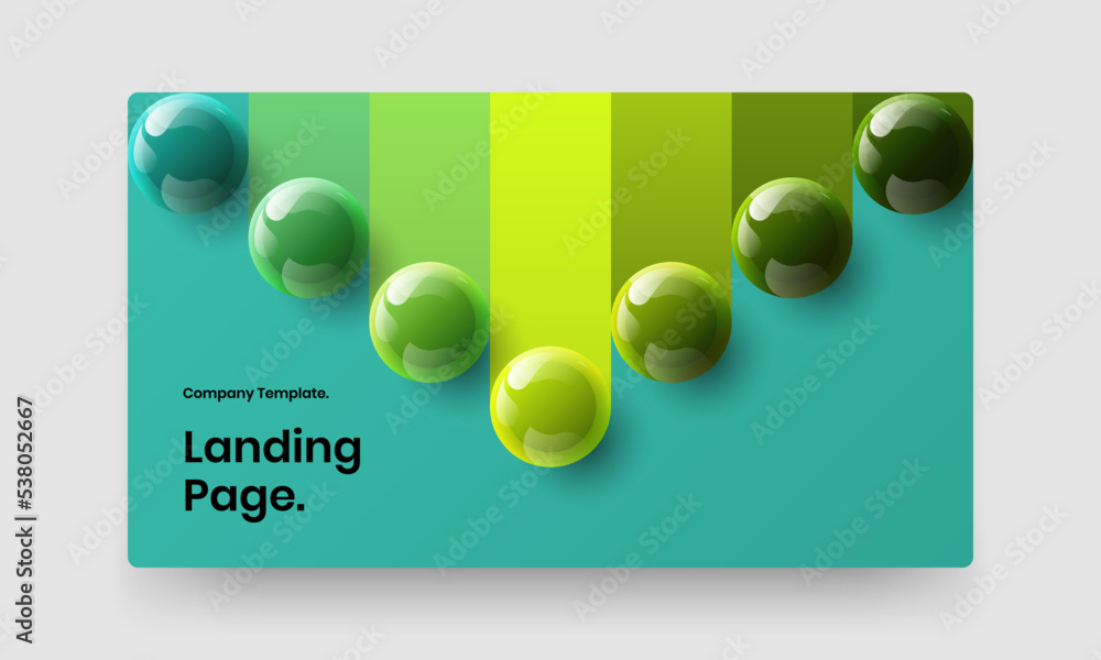 Minimalistic realistic balls company cover template. Bright booklet vector design layout.