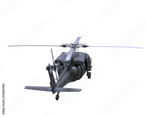 Fototapeta Naklejka Na Ścianę i Meble -  War helicopter on transparent background. 3d rendering - illustration