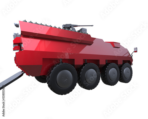 War vehicle on transparent background. 3d rendering - illustration