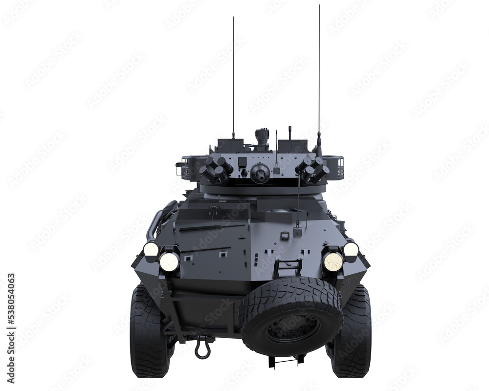 War vehicle on transparent background. 3d rendering - illustration War vehicle on transparent background. 3d rendering - illustration