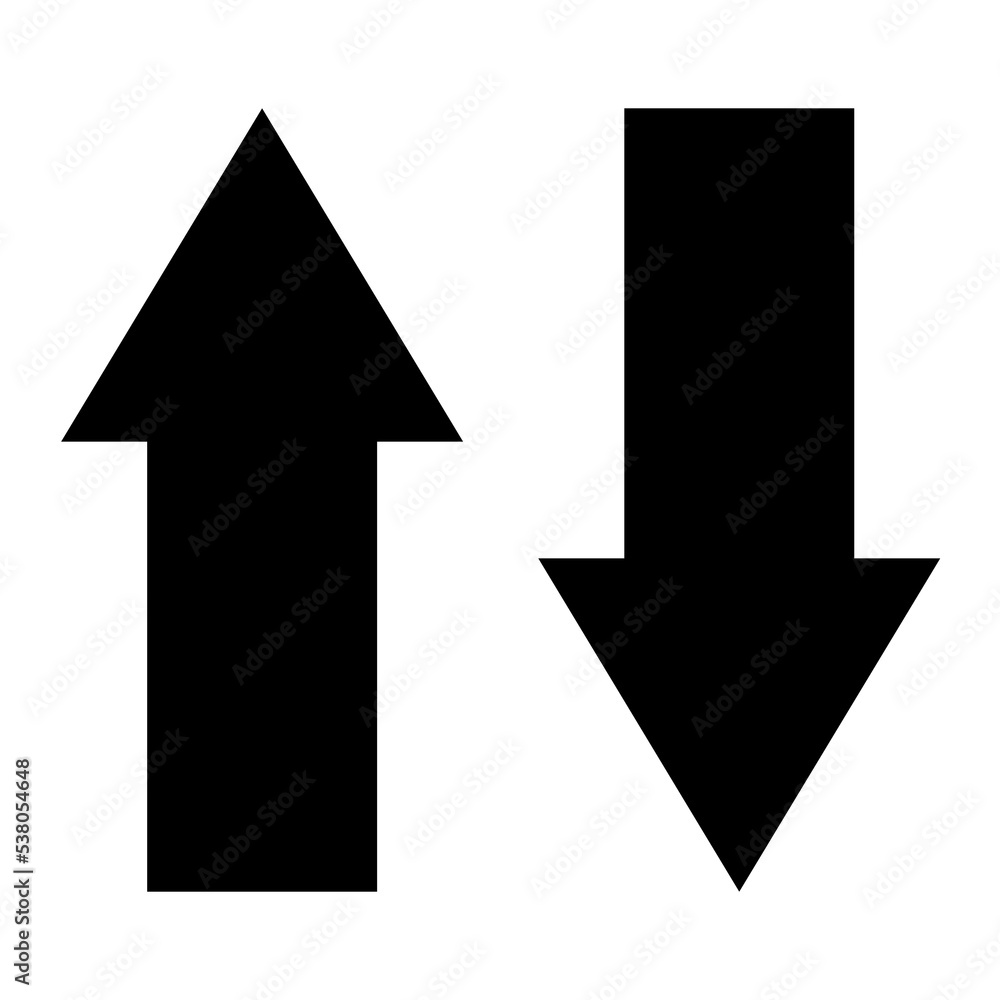 black up and down arrows vector illustration symbol. Directional pointing arrows black up and down arrows vector illustration symbol. Directional pointing arrows