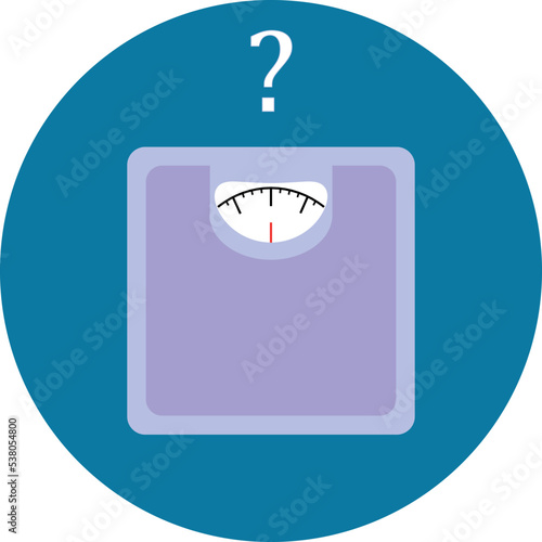 weight scale with question mark. vector illustration for health and diet concept. 