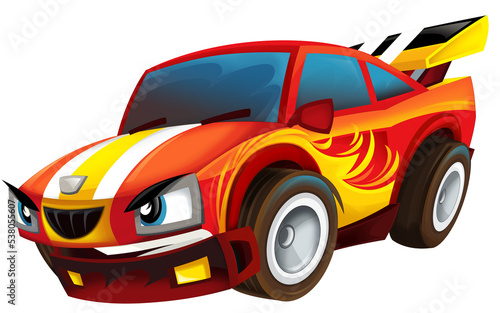 cartoon cool looking sports car isolated illustration for children