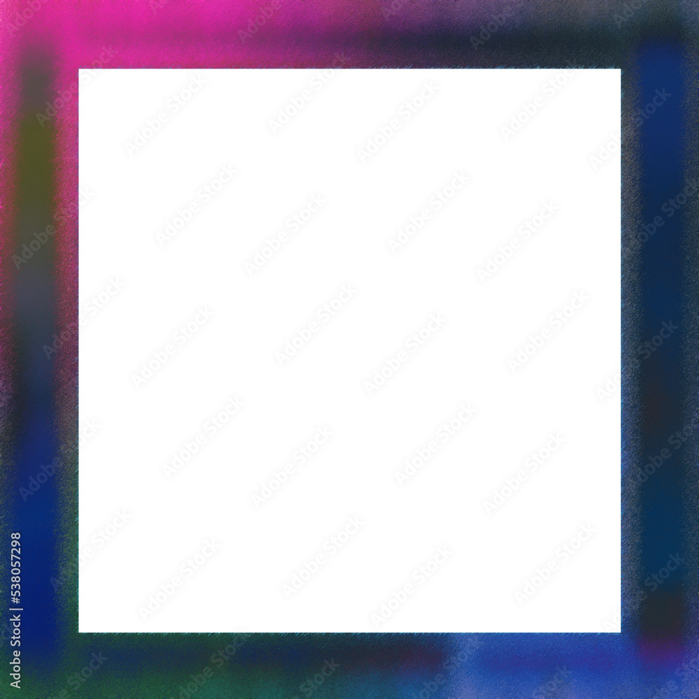 Abstract transparent glitch art border element.