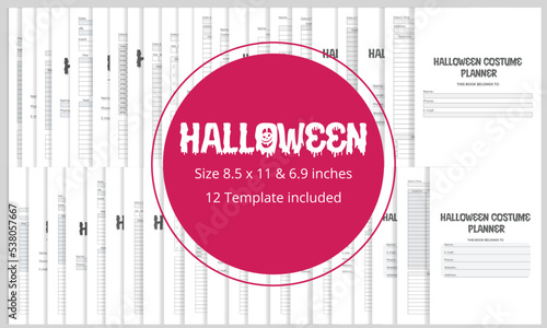 Halloween  KDP Bundle Interior Halloween Music Playlist, Halloween Daily  Planner With Halloween Costume Planner Template