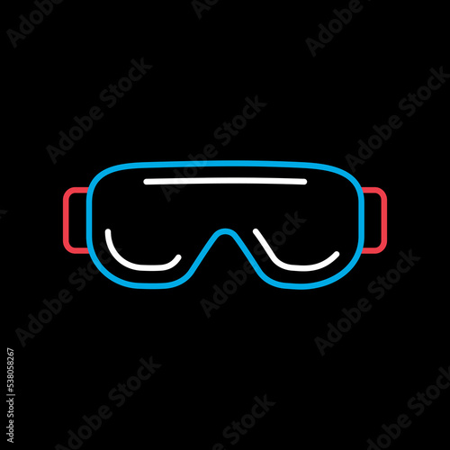 Biology goggles Eye protection vector icon