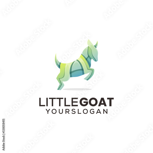 Vector logo illustration little gradient colorful style