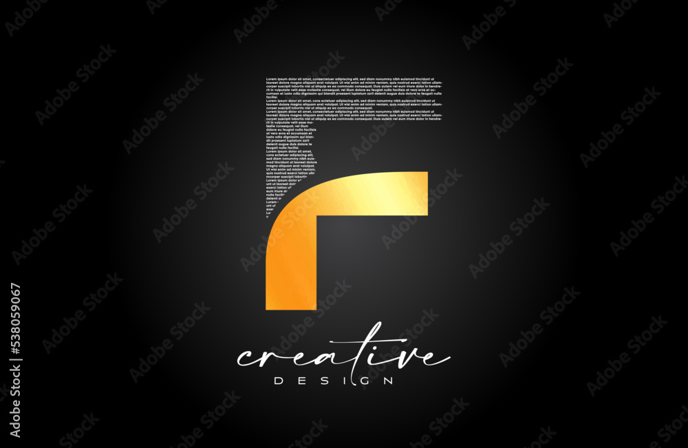 Golden F Letter Logo Design with Creative letter F made of Black text font Texture Vector Golden F Letter Logo Design with Creative letter F made of Black text font Texture Vector