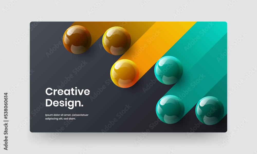 Original 3D balls handbill layout. Fresh placard design vector illustration.