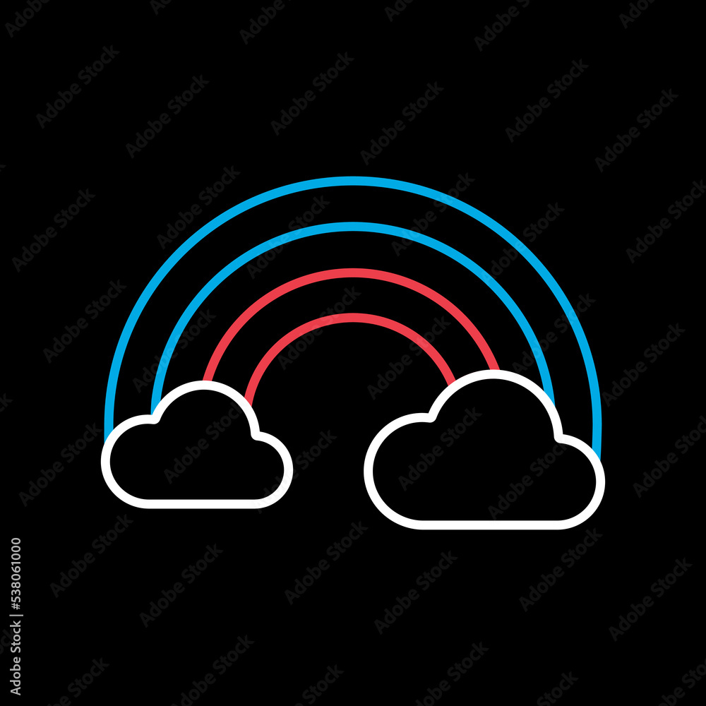 Rainbow and cloud vector icon. Weather sign Rainbow and cloud vector icon. Weather sign