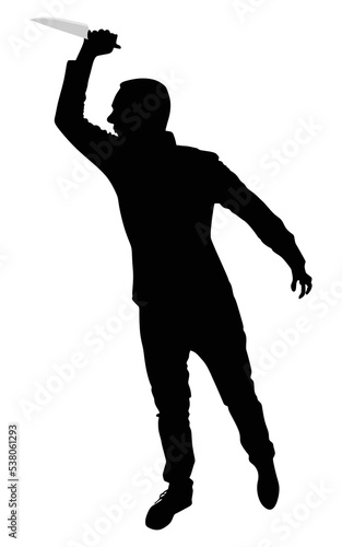 Horror Silhouette of Man with Knife