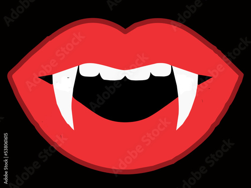Vampire mouth with fangs