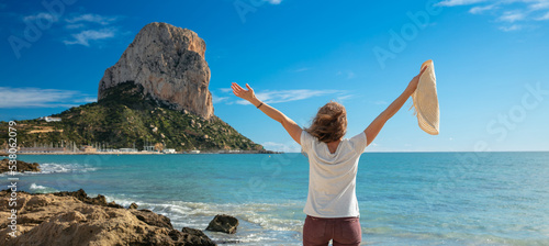 Woman tourist at Calpe in Spain