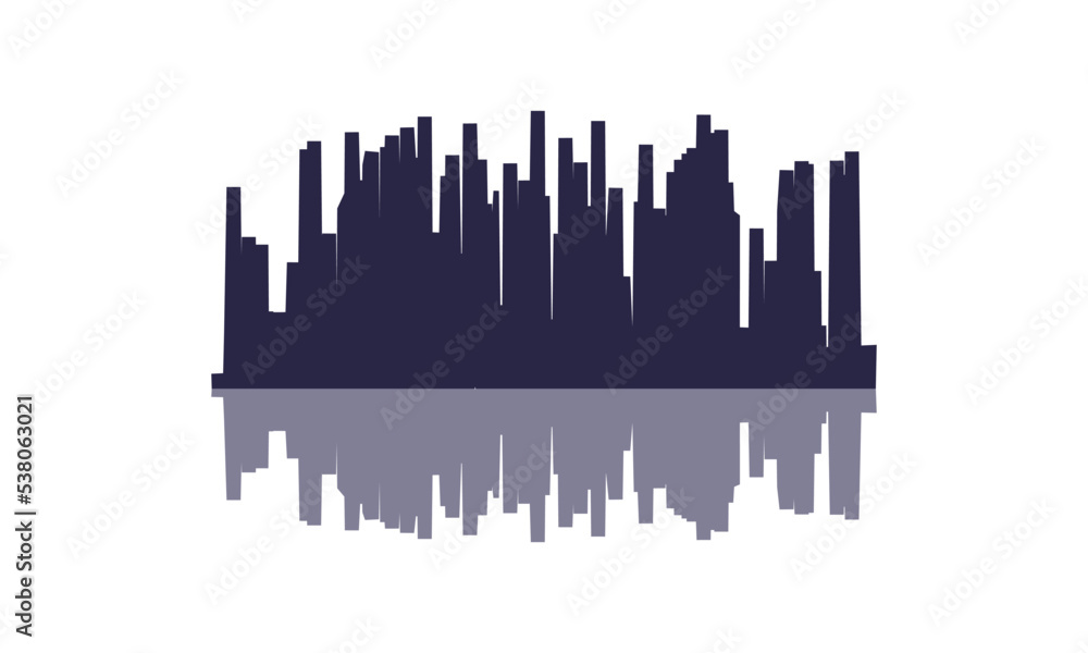 Cityscape Skyline Icon Transparent Vector Illustration