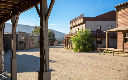 abandoned Western village in desert