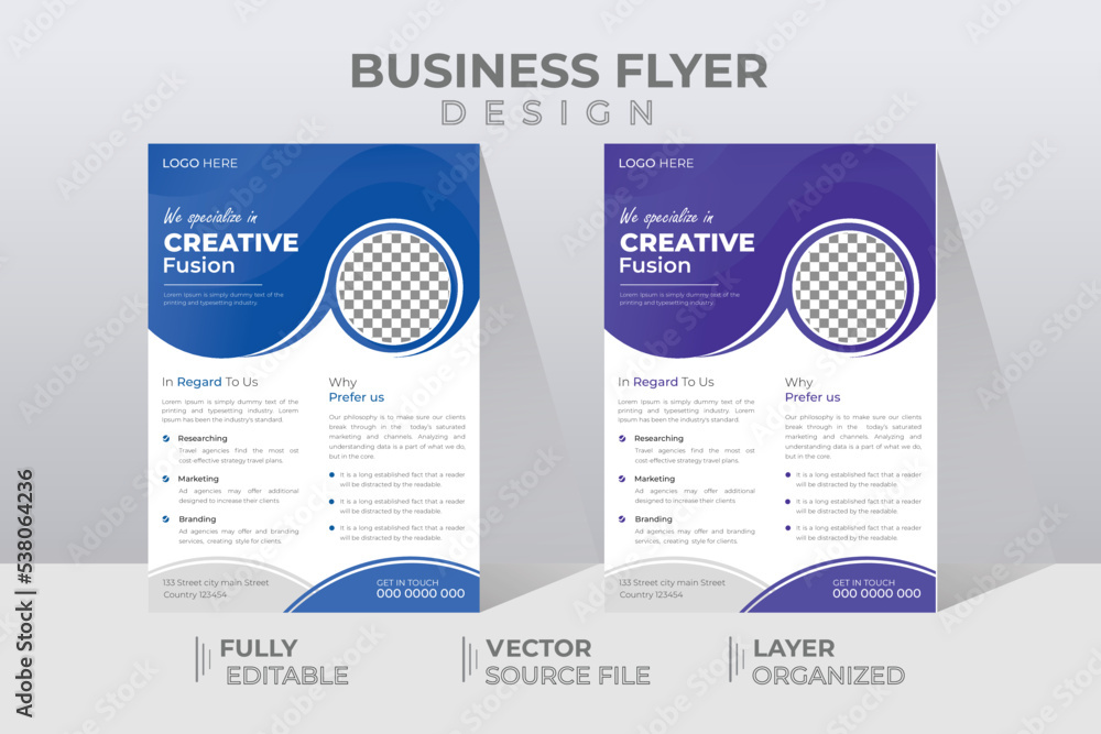 Professional Business Flyer design template. Flyer design template. Modern and clean 