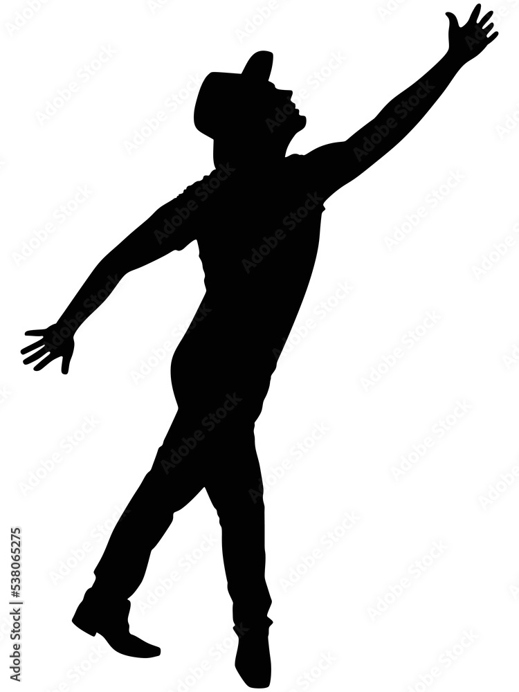 Man dancing silhouette Man dancing silhouette