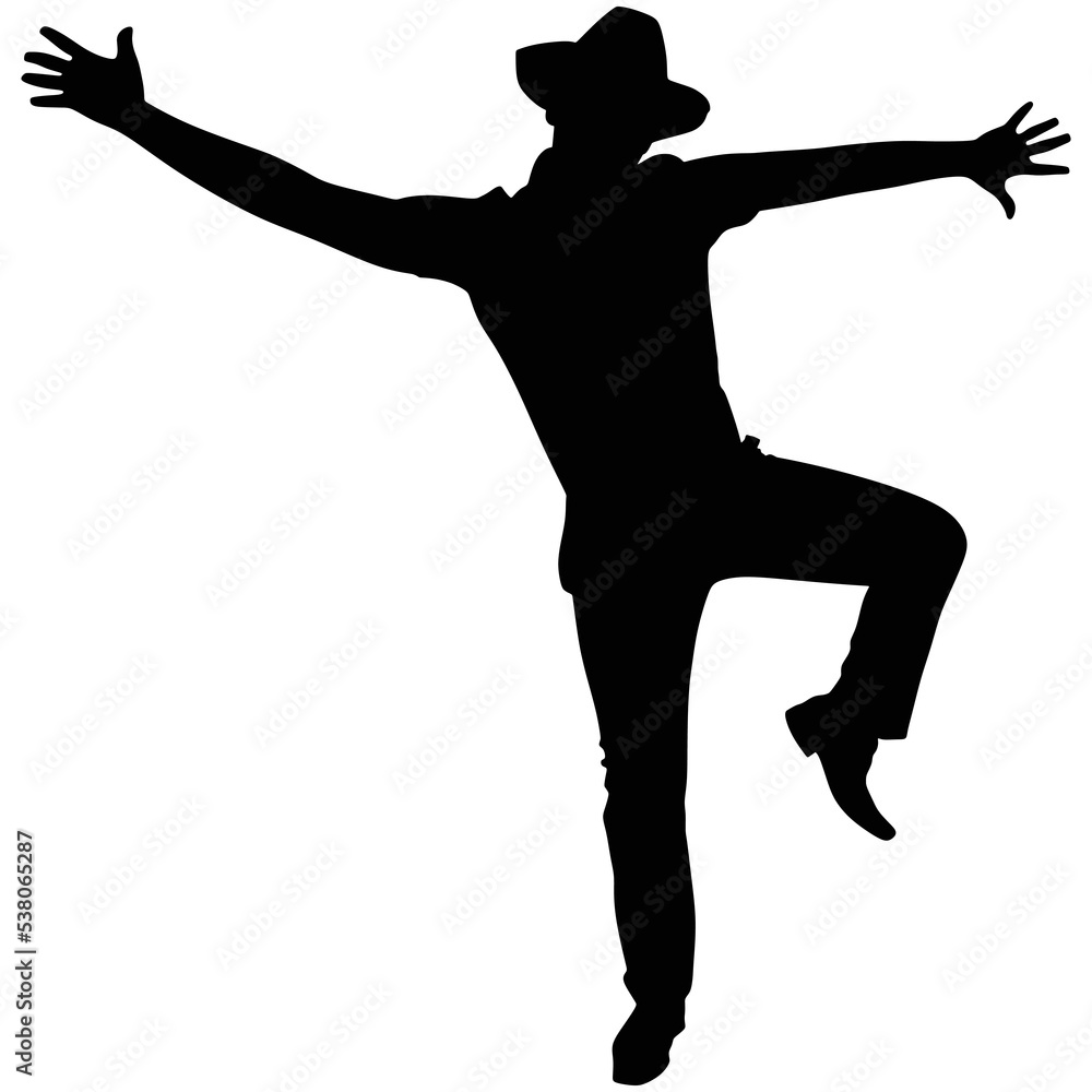 Man dancing silhouette