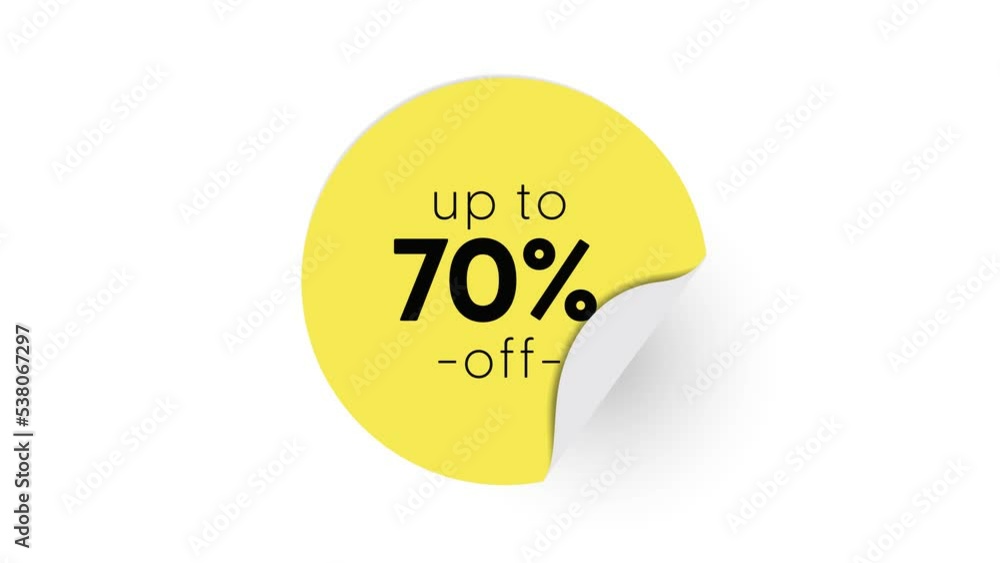 Sale Up to 70 percent Sale Buttons Shape Banner Design Set. Yellow, white Round Creative Banners Isolated for Advertisement Graphic Designs. Black Friday and Big Sale Events Sale Banners Templates