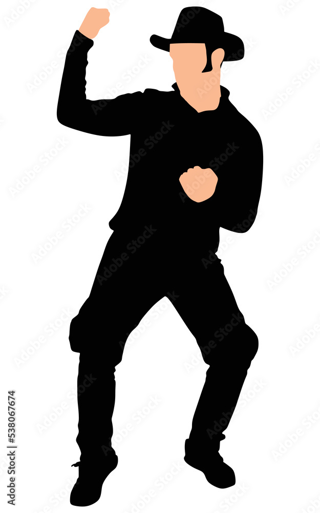 Man dancing silhouette Man dancing silhouette