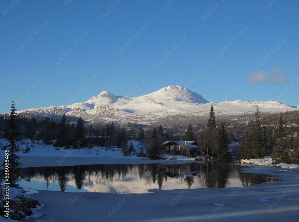 Winter at Gaustatoppen, the highest mountain in Telemark, Norway.