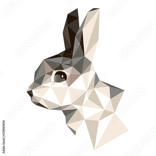 Polygon Rabbit Crystal Art うさぎポリゴンイラスト
