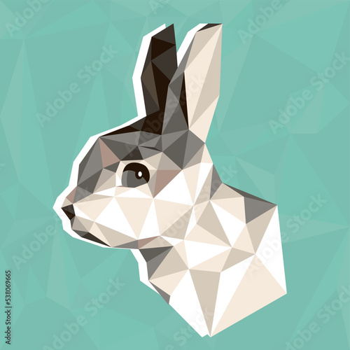 Polygon Rabbit Crystal Art うさぎポリゴンイラスト