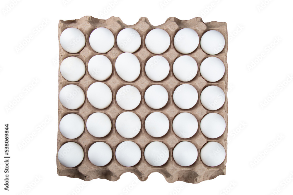 Top view white egg carton Top view white egg carton