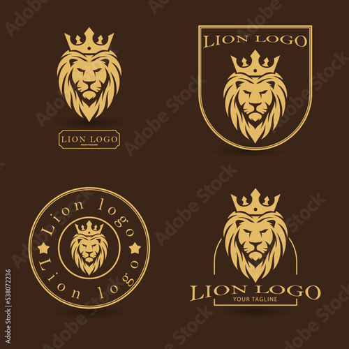 Lion Logo Set Collection. Premium Design Vector Illustration Icon, Lion logo set - vector illustration, emblem design on.