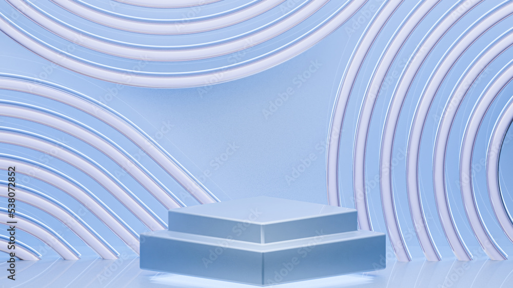 Obraz premium Natural beauty podium. 3d realistic podium for product display. 3d rendering illustration