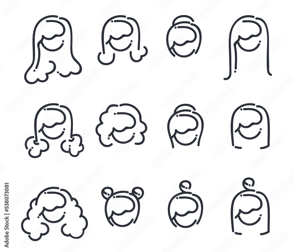 PNG transparent lineart icons portraits set PNG transparent lineart icons portraits set