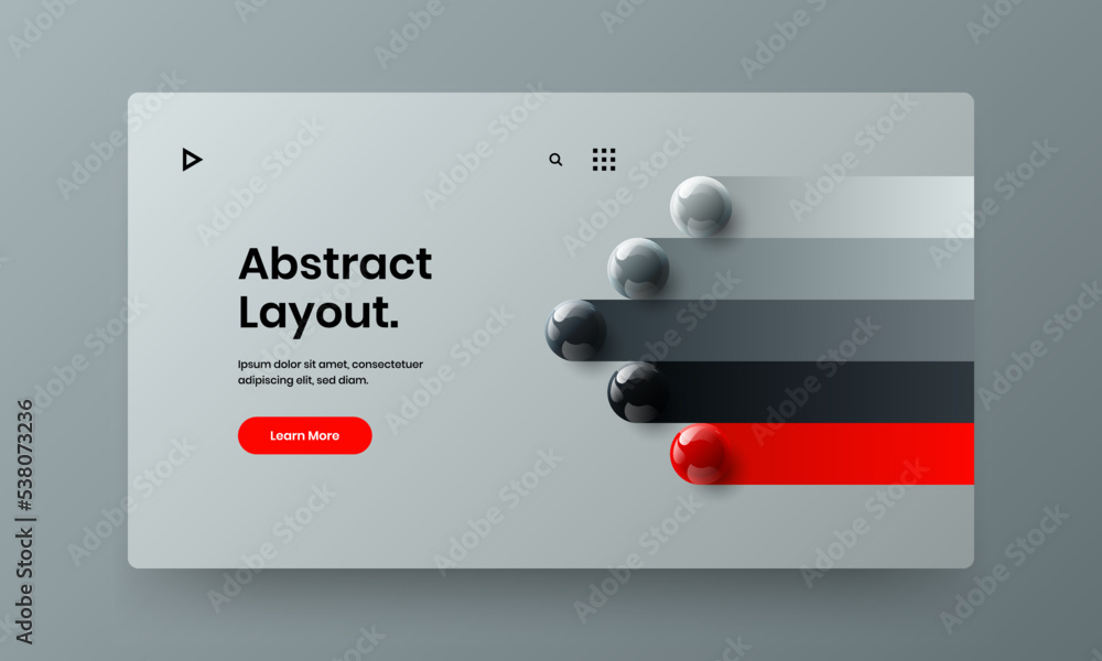 Naklejka premium Multicolored 3D balls web banner template. Premium handbill design vector concept.