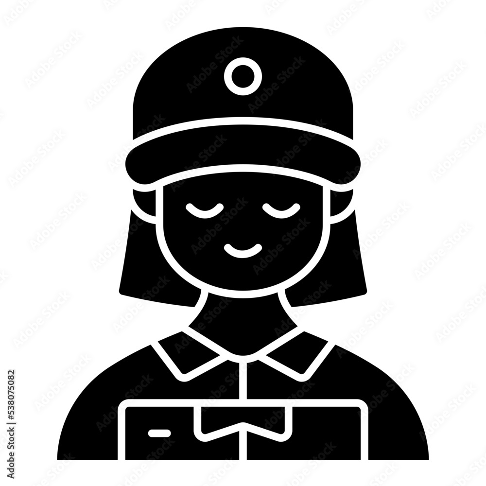 delivery woman solid icon