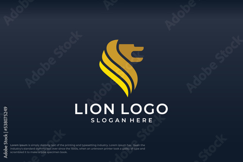 Lion head logos  gold color