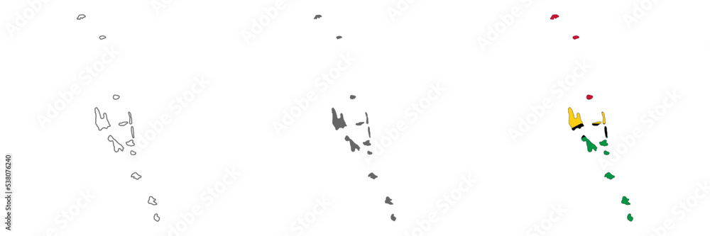Highly detailed Vanuatu map with borders isolated on background Highly detailed Vanuatu map with borders isolated on background